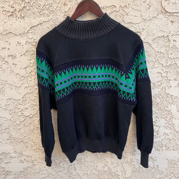 Vintage 90s Geometric Sweater Size Adult Small Cosy Casual - Picture 1 of 4